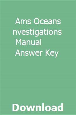 investigations manual ocean studies ams answer key Reader